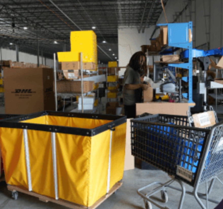 sorting carts on the floor